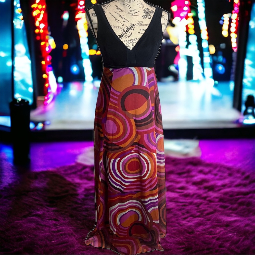 Vintage Psychedelic Disco Dress - Picture 9 of 12